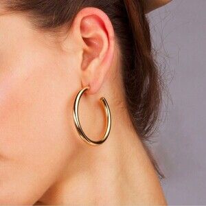 🌟 Elegant Gold Thick Bold Chunky Hoops Earrings NWT
